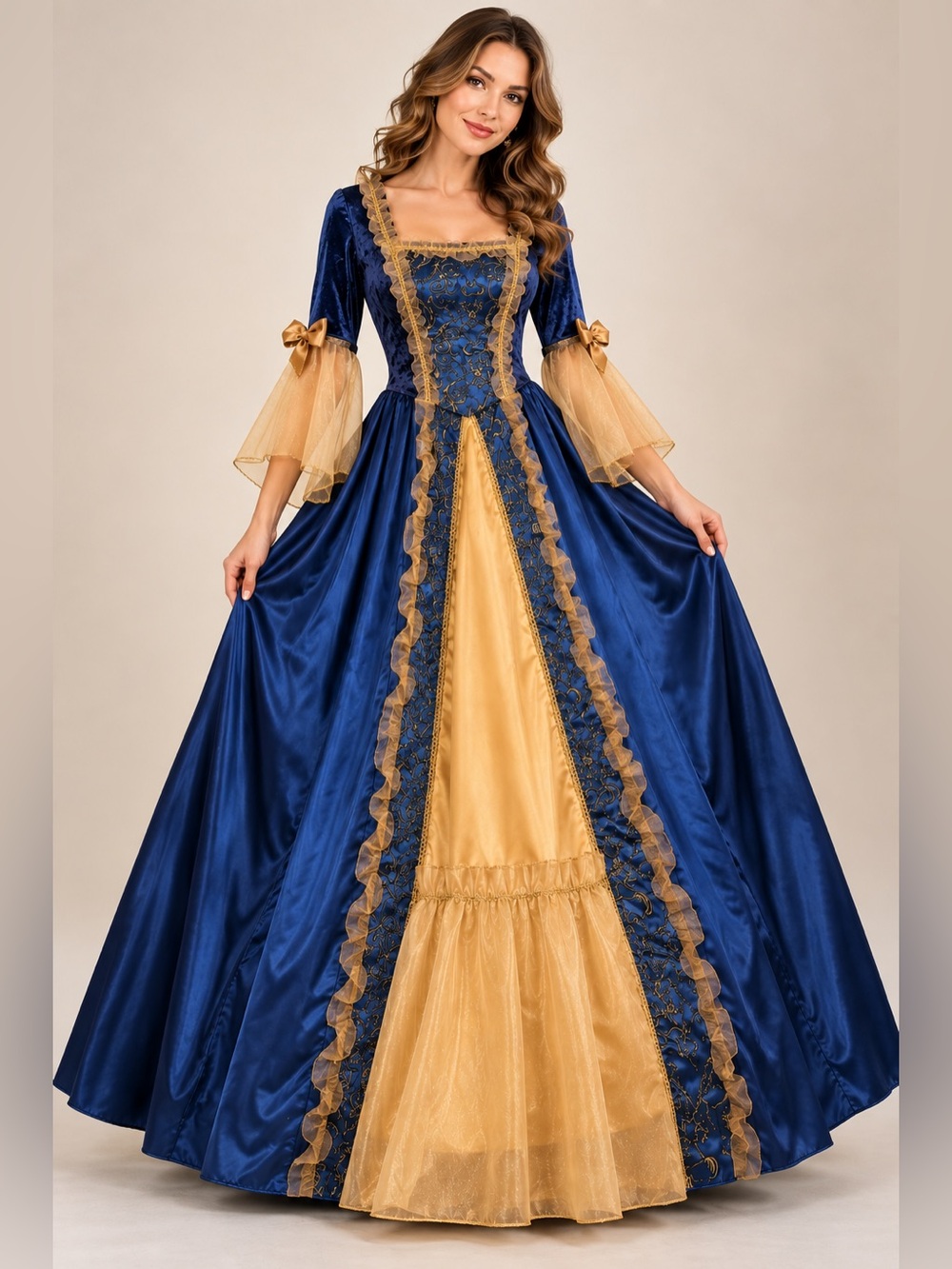 Adult Renaissance Princess Medieval Costume Dress w/ Hoop – Medium 8/10